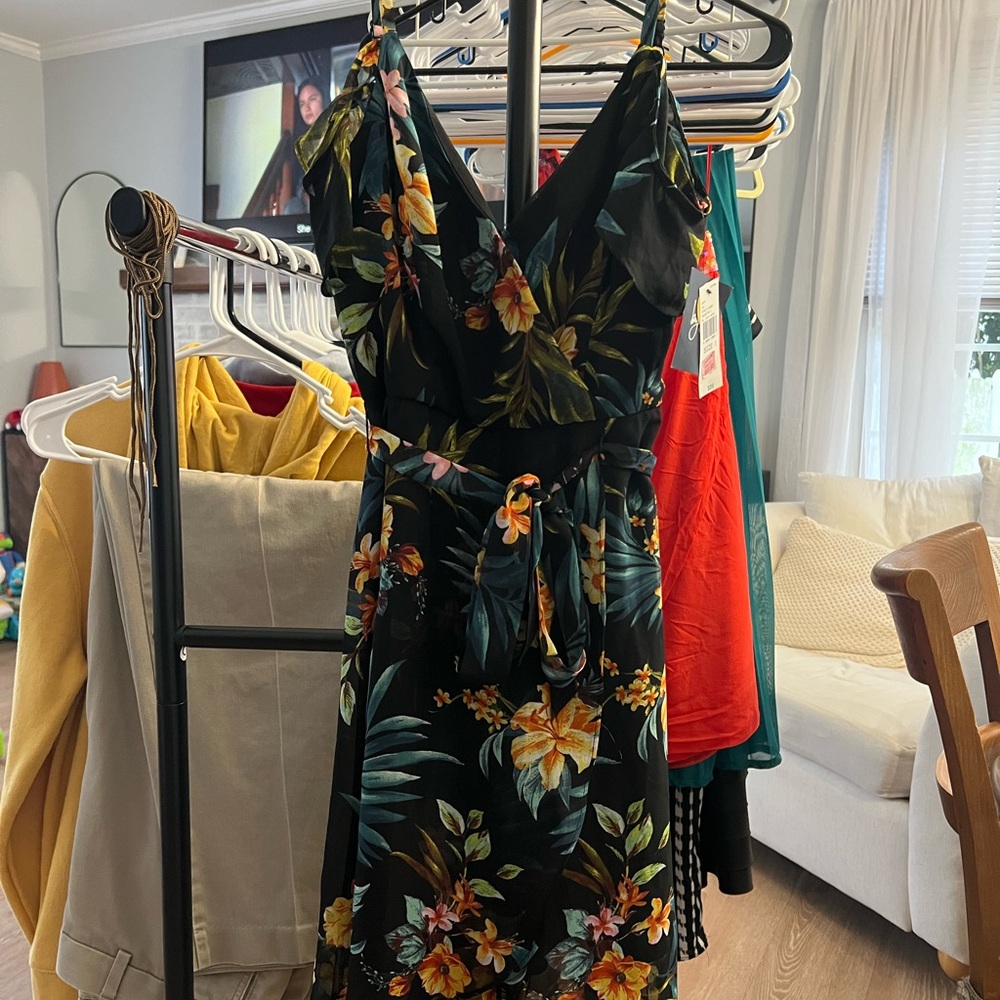 Floral Black Dress